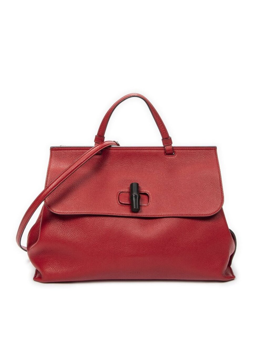 Gucci Large Daily Top Handle Red Grain Calf Skin Leather